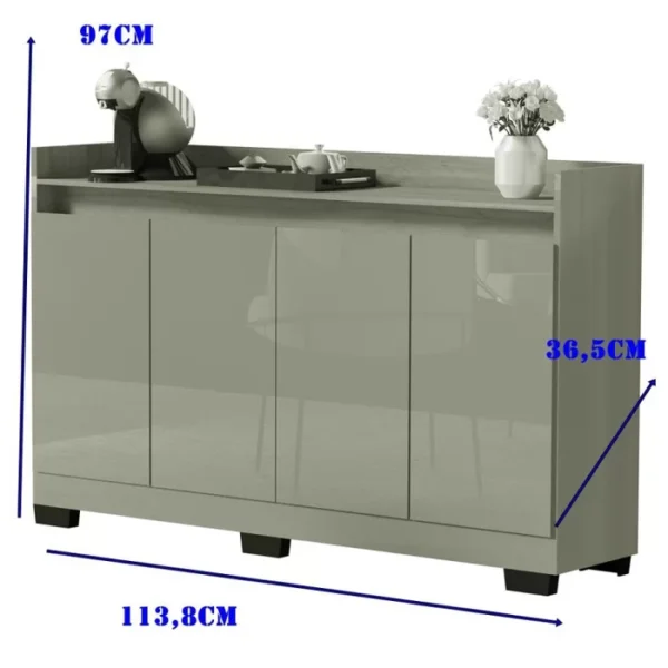 Imagem ilustrativa do Buffet real 4 portas medidas
