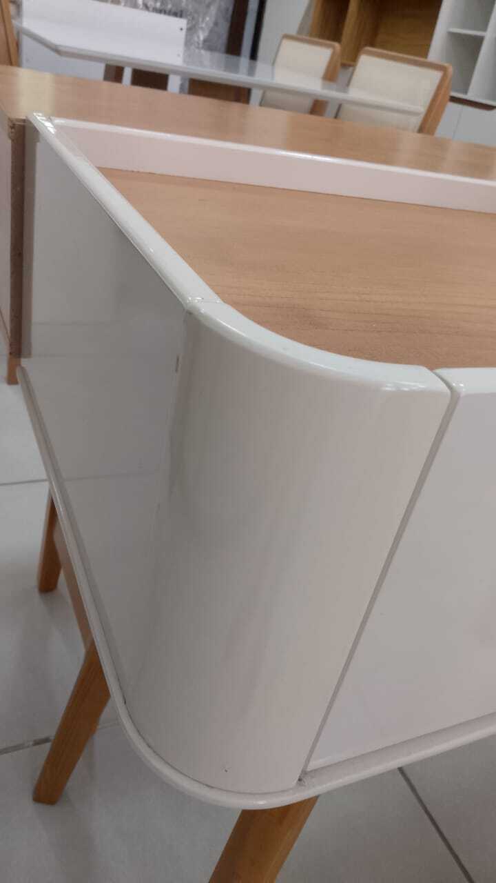 Aparador Laqueado 2 Gavetas Off White/Nature - Imagem 2