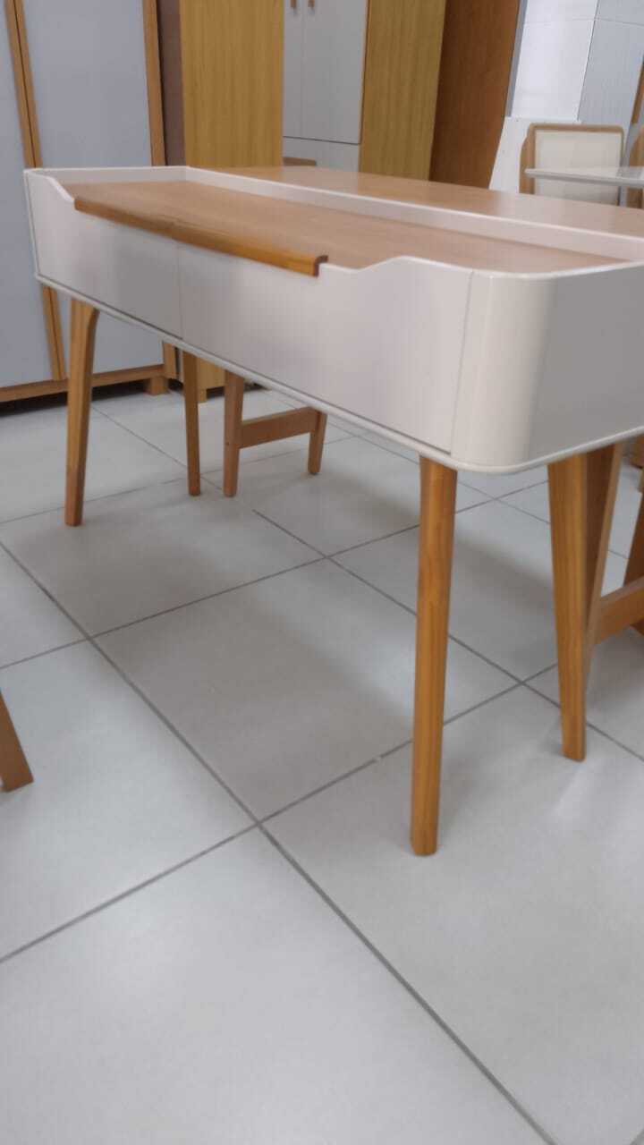 Aparador Laqueado 2 Gavetas Off White/Nature