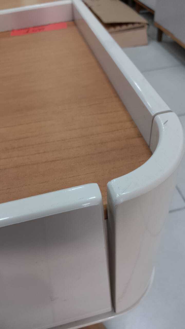 Aparador Laqueado 2 Gavetas Off White/Nature - Imagem 3